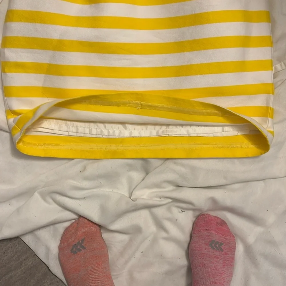 Kate Spade Striped Yellow and White Women's Skirt Sz 6